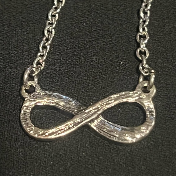 High polished Stainless Steel Infinity Necklace with Clear CZ adjustable - Picture 4 of 4